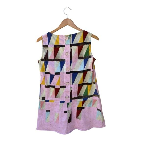 Aventures des Toiles Multicolor Geometric Print Sheath Dress Sz 38/ US 8 - Picture 11 of 11